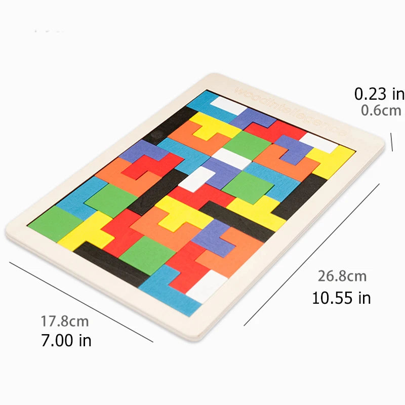 Colorful wooden puzzle toys Tangram Montessori materials children's puzzle toys Building blocks Children's learning toys